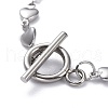 Tarnish Resistant 304 Stainless Steel Heart Link Chain Bracelets BJEW-JB05615-3