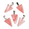 Cherry Quartz Glass Pendants G-B127-04P-11-2