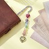 Flower Pattern Alloy Hook Bookmarks AJEW-JK00250-03-3