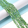Handmade Evil Eye Lampwork Flat Round Bead Strands LAMP-L058-6mm-19-2