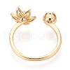 Brass Micro Pave Clear Cubic Zirconia Cuff Ring Settings KK-T076-19G-3