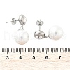 304 Stainless Steel Plastic Pearl Round Dangle Stud Earrings EJEW-V008-01P-2