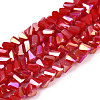 Electroplate Opaque Glass Beads Strands GLAA-N022-4mm-02-1