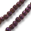 Electroplated Natural Lava Rock Beads Strands G-A251-E01-01B-2
