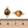Natural Tiger Eye Faceted Connector Charms G-L514-048P-04-3
