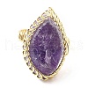 Natural Amethyst Horse Eye Wrapped Adjustable Ring G-D458-03G-07-RS-2