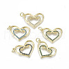 Real 16K Gold Plated Brass Micro Pave Cubic Zirconia Pendants KK-S061-71E-G-NR-1