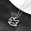 304 Stainless Steel Crystal Rhinestone Rocking Horse Pendant Necklaces for Women NJEW-F339-02P-5