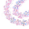 Transparency Electroplate Glass Beads Strands GLAA-T023-38A-04-3
