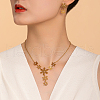 Sweet French Stainless Steel Daisy Tassel Necklace & Earrings Set for Women ZN4700-3