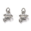 Brass Micro Pave Cubic Zirconia Charms ZIRC-H119-10P-1