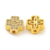 Brass Cubic Zirconia Beads KKB-L215-031G-2