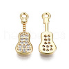 Brass Micro Pave Clear Cubic Zirconia Pendants X-KK-T056-56G-NF-2