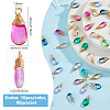 80Pcs 8 Colors Glass Pendants PALLOY-DC00017-2