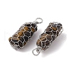 Rack Plating Copper Wire Wrapped Natural Mixed Stone Chip Big Pendants G-C130-01P-3