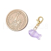 Transparent Spray Painted Glass Pendant Decorations HJEW-JM03293-02-3