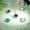  6Pcs 6 Style Natural & Synthetic Gemstone Pendants G-PH0001-80-3