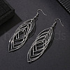 Fashionable Brass Hollow Horse Eye Tassel Dangle Earrings QI1983-1-1