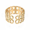 304 Stainless Steel Curb Chain Open Cuff Ring RJEW-T023-24G-2