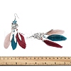 Flower & Feather Alloy Chandelier Earrings EJEW-G426-04AS-5
