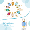 132Pcs 11 Colors Electroplate Transparent Glass Charms PALLOY-AB00147-2