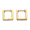 304 Stainless Steel Square Huggie Hoop Earrings STAS-J033-09B-G-2