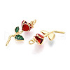 Brass Enamel Pendants KK-N265-04G-2