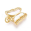 Brass Micro Pave Clear Cubic Zirconia Pendants KK-N268-77G-2