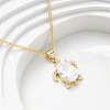 Brass Pave Clear Cubic Zirconia Sea Animal Pendant Necklaces NJEW-L184-02A-G-2