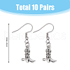 10 Pair 10 Style Alloy Dangle Earrings with 304 Stainless Steel Pins EJEW-AB00035-2