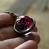 Double Glass Round with Constellation Pendant Alloy Chain Necklaces WG188F6-10-1