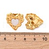 304 Stainless Steel Natural White Shell Stud Earrings EJEW-Z103-06G-02-5