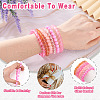 6Pcs 6 Styles 8mm Glass Round Beaded Stretch Bracelet Sets BJEW-TAC0023-14