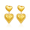 Simple Heart Stainless Steel Dangle Stud Earrings WJ2293-2-2