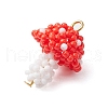 Seed Beads Beaded Charms PALLOY-MZ00339-05-3