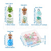 Fashewelry 28Pcs 4 Style Glass Wishing Bottle Pendant Decorations GLAA-FW0001-01-3