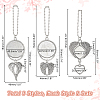 AHADERMAKER 6Pcs 3 Styles Zinc Alloy Heat Transfer Sublimation Blank Pendant Decorations AJEW-GA0007-52-2