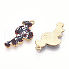 Printed Light Gold Tone Alloy Pendants ENAM-N056-210A-1