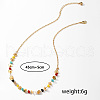 Elegant Brass & Synthetic Stone Chip Handmade Link Chain Necklaces for Women BM0340-6
