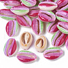 Printed Natural Cowrie Shell Beads X-SSHEL-R047-01-A09-1