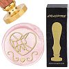 Brass Wax Seal Stamps with Wood Handle AJEW-WH0412-0119-1
