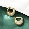 Oval Brass Micro Pave Clear Cubic Zirconia Hoop Earrings EJEW-S277-10G-A-3