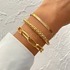 3Pcs Alloy Snake Chain Bracelets & Oval Link Chain Bracelets & Bangles Set WGF0598-01-3
