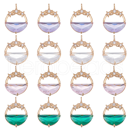 AHADERMAKER 16Pcs 4 Colors Glass Pendants GLAA-GA0001-32-1