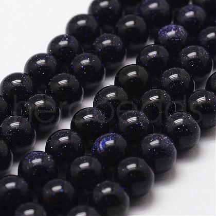 Blue Goldstone Beads Strands G-D840-81-10mm-1