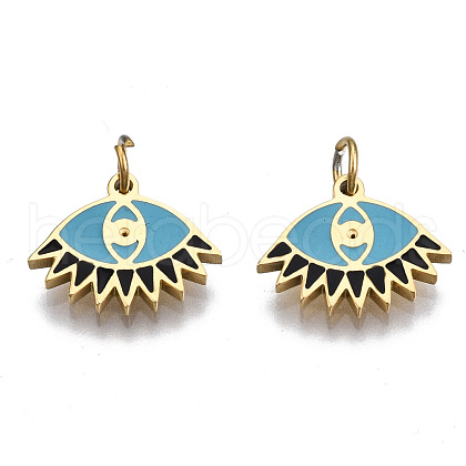 316 Surgical Stainless Steel Enamel Charms STAS-S116-399G-1