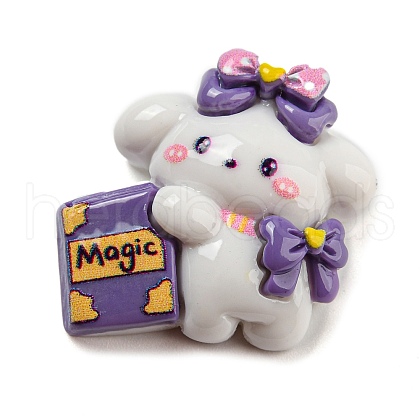 Opaque Resin Cute Puppy Cabochons CRES-P026-B03-1