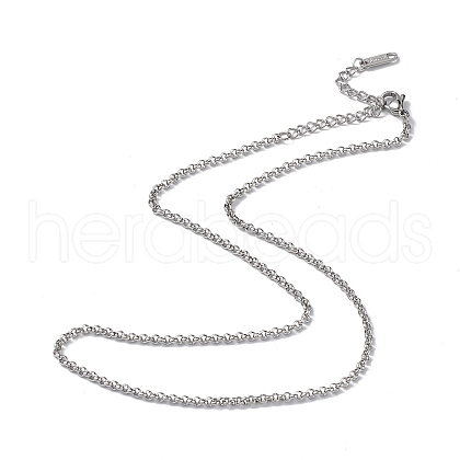 304 Stainless Steel Rolo Chain Necklace for Men Women NJEW-K245-022A-1