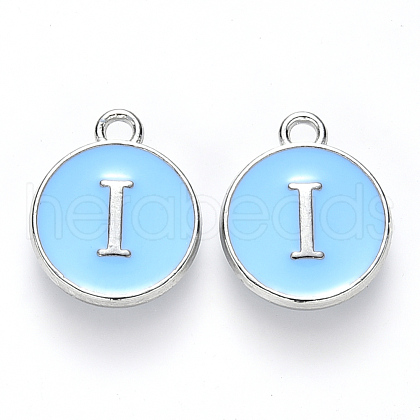 Platinum Plated Alloy Enamel Charms ENAM-S118-04I-P-1