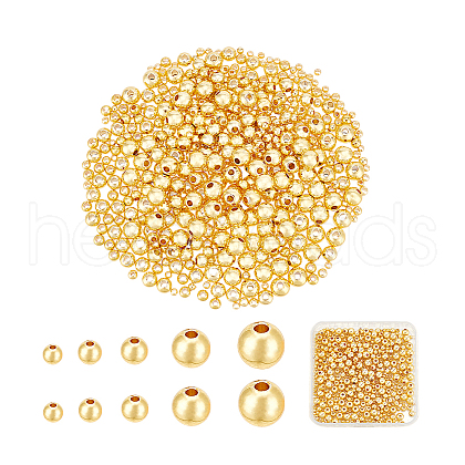 Unicraftale 500Pcs 5 Styles Rack Plating Brass Spacer Beads FIND-UN0004-38A-1